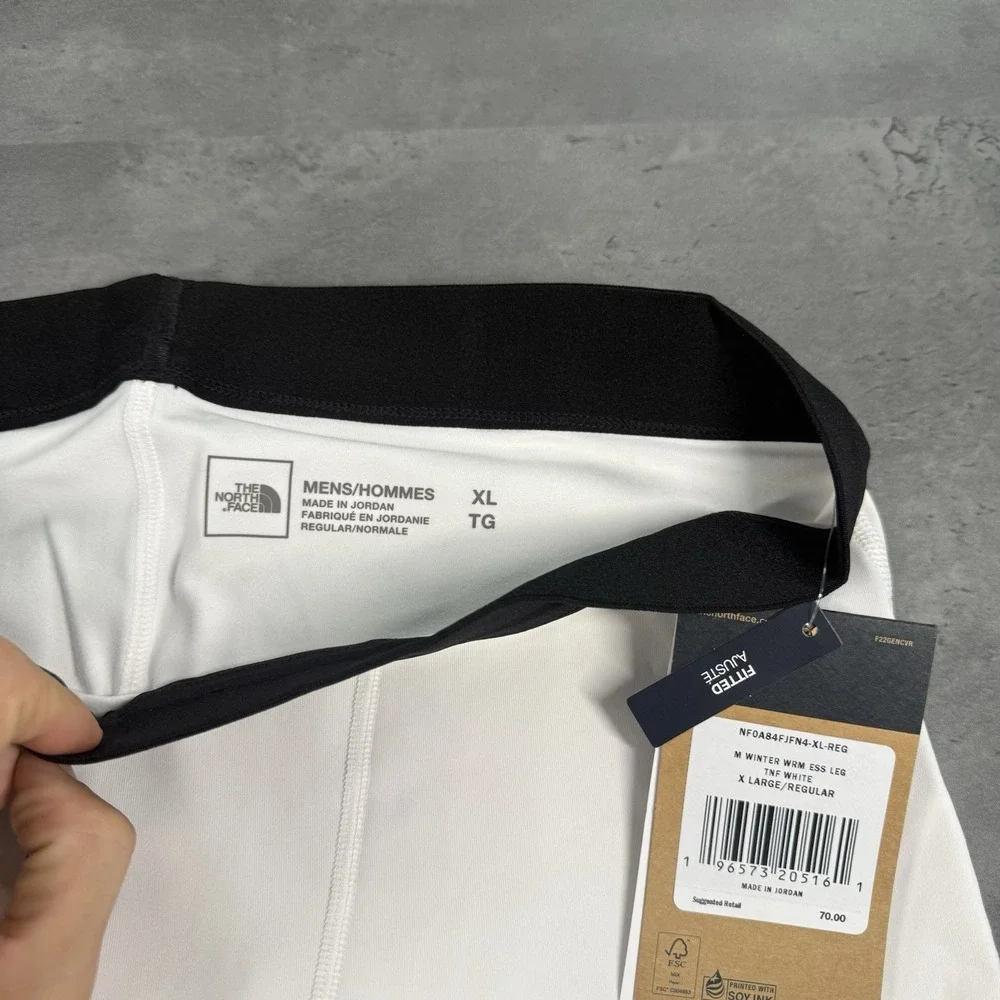 The North Face Winter Warm Essential Mens XL White Black Leggings Baselayer Hike